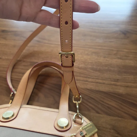 Vintage Dooney & Bourke USA Cabriolet Dome Satchel Taupe Canvas Brass Hardware - Picture 7 of 16